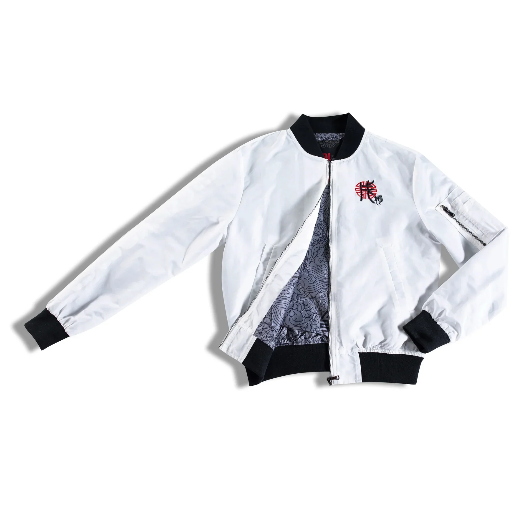 (Goods - Apparel) Bibisama Bomber Jacket Zodiac Bomber - Dog (White Nylon) - Image 2