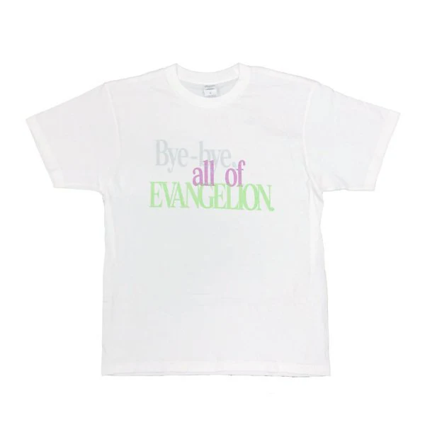 [Evangelion] EVA STORE Original Bye-bye,all of EVANGELION White T-Shirt L Size