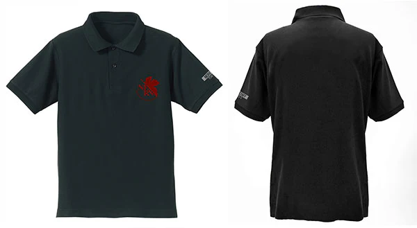 [Evangelion] Polo Shirt w/Embroidery NERV logo Black - T Shirt Size XL - Image 2