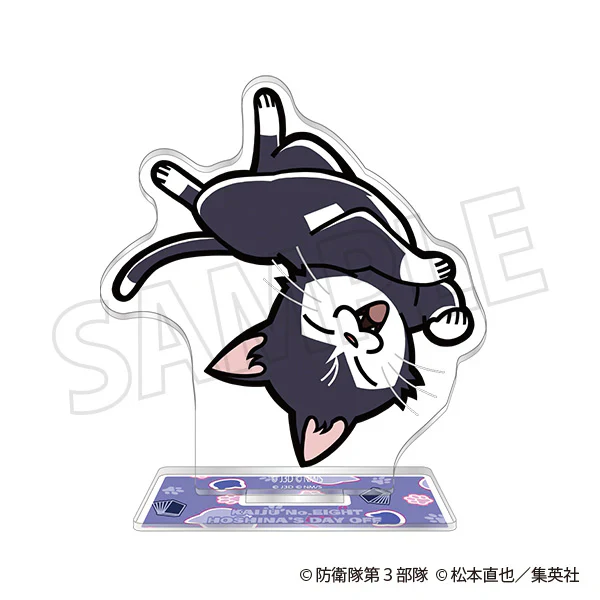 (Goods - Set) Kaiju No. 8 Hoshina Cat Button Badge & Acrylic Stand Set