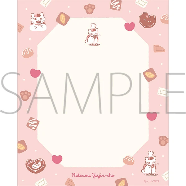 (Goods - Letter Set) Natsume's Book of Friends (Natsume Yuujinchou) Nyanko Sensei Letter Set Chocolate - Image 2