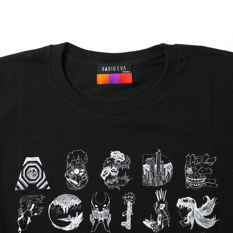 [Evangelion] RADIO EVA TYPOGRAPHY OF EVA index T-Shirt black - Image 3