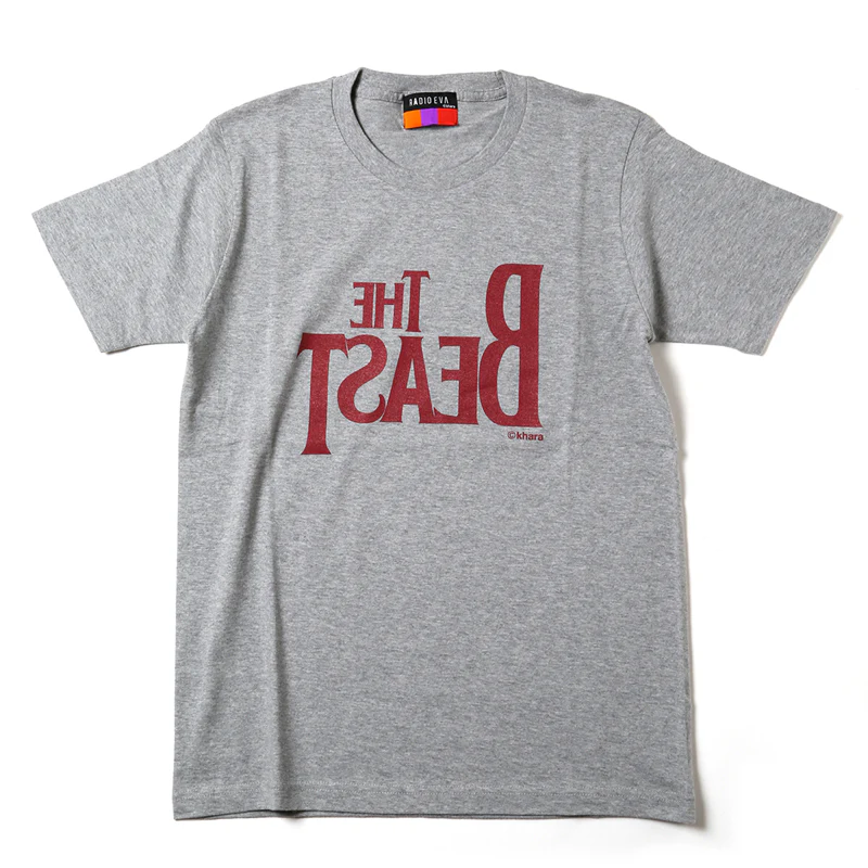 [Evangelion] RADIO EVA T-Shirt THE BEAST GRAY x BURGUNDY - Image 3