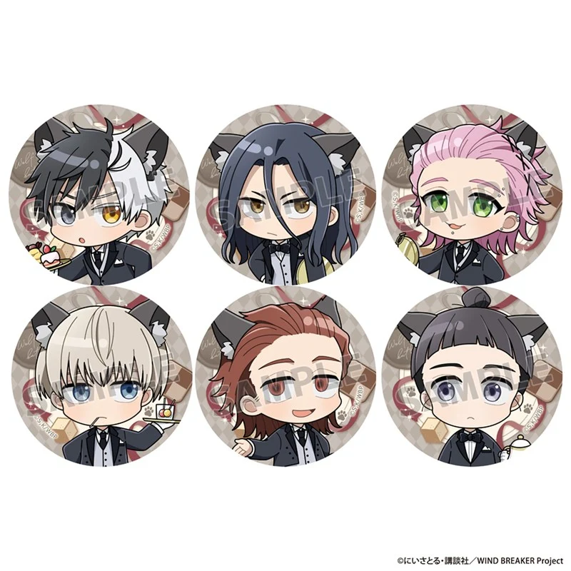 (1BOX=6)(Goods - Badge) WIND BREAKER Trading Button Badge (Wolf Butler/ver. A)(Blind Box -Single)