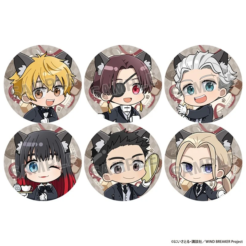 (1BOX=6)(Goods - Badge) WIND BREAKER Trading Button Badge (Wolf Butler/ver. B)(Blind Box -Single)