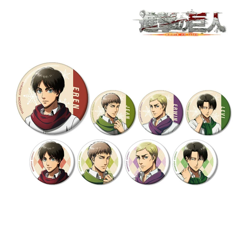 [Attack on Titan] Trading Button Badge Scarf ver. (Singles) (Blind Box -Single)