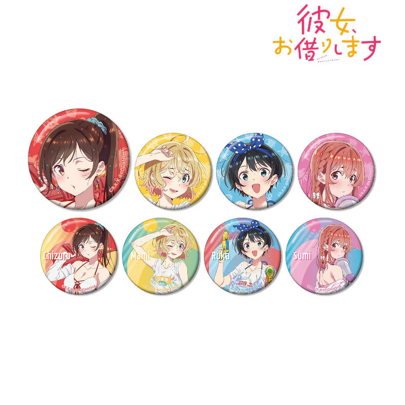 [Rent-A-Girlfriend] Trading Button Badge feat. Exclusive Art Beach Dating Ver. (Blind Box -Single)
