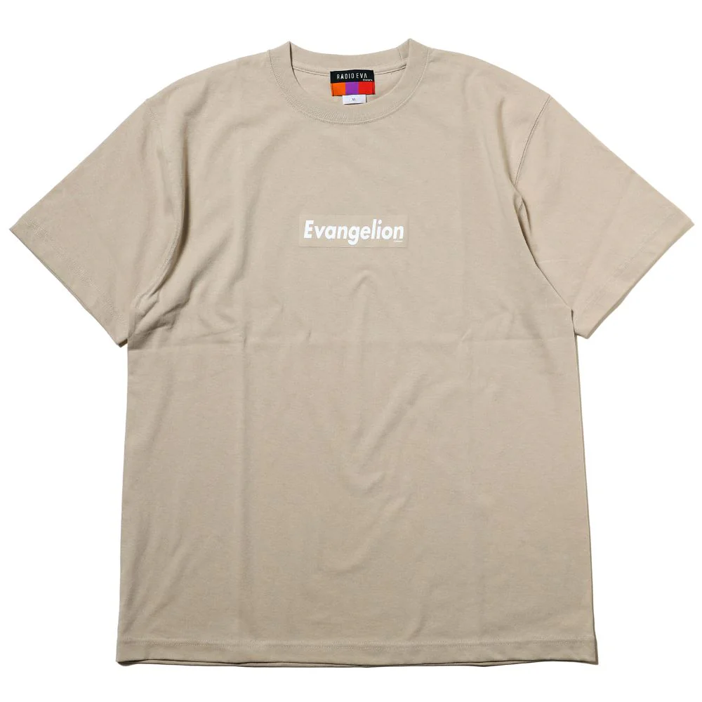 [Evangelion] RADIO EVA EVANGELION BOX LOGO T-Shirt SANDBEIGE