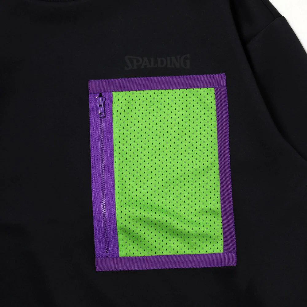 [Evangelion] RADIO EVA NERV Sweat Shirts by SPALDING Black×Green - Image 2