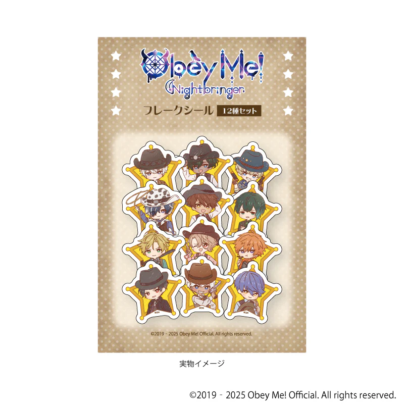 [Obey Me! Nightbringer] Flake Sticker Set of 12 01 - Cowboy ver. (Retro Art)