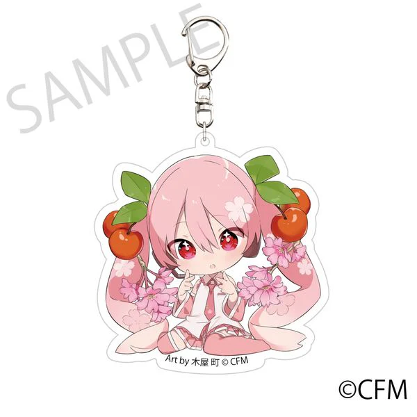 (Goods - Keychain) Hatsune Miku Sakura Miku x Hirosaki Sakura Story Keychain Sakura Blossom