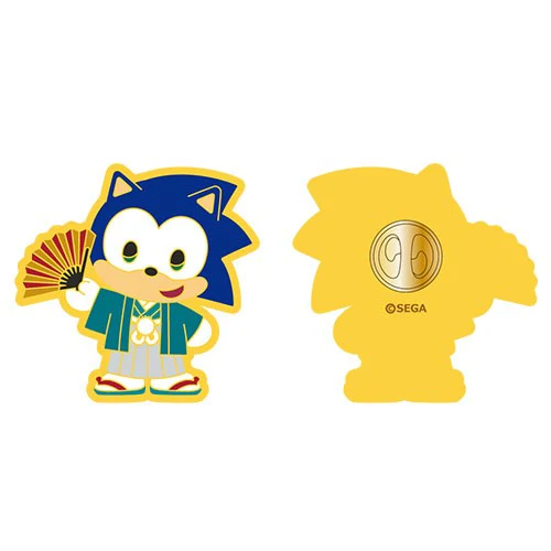(Goods - Badge) "SONIC & FRIENDS" Japanese Clothing Series - Winter Outings Pin Badge (Sonic)