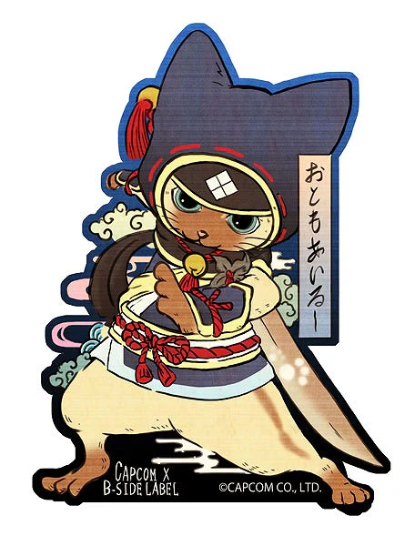 [Monster Hunter] CAPCOM x B-SIDE LABEL Sticker Airou Ukiyo-e